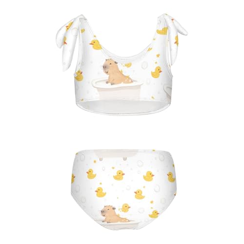 Wusikd Cute Capybara Girls Swimsuits Two Piece Ducks Swimwear Bikini Set for for Girls Size 3T2