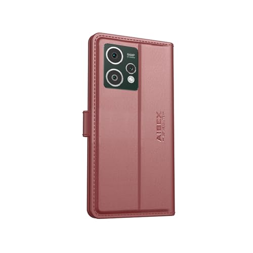 Image of AIBEX Compatible for HMD Crest Max 5G / HMD Crest 5G Flip Cover Leather Finish with Magnatic Closure | Inside TPU with Card Pockets | Wallet Stand | Complete Protection Flip Case - Brown