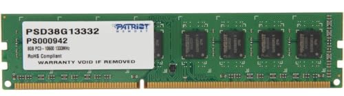 Patriot Memory DDR3 1333Mhz CL9 Desktop Memory 8GB (1x8GB) 1.5V (PSD38G13332) (B00PH9SR5E) Amazon Price History, Amazon Price Tracker