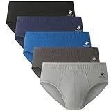 Beverly Hills Polo Club - Men’s 5 Pack Low-Rise Briefs, Soft Breathable 100% Cotton, Tagless Underwear with Fabric Covered Waistband, Large