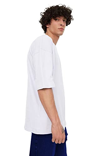Image of Solid Baggy & Dropshoulder Oversized T-Shirt for Men
