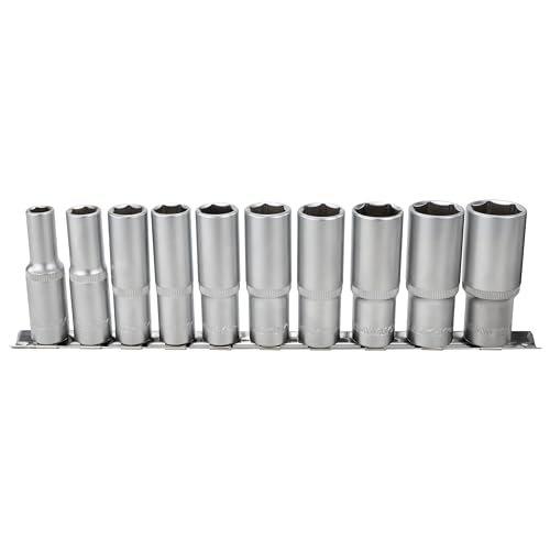 HASKYY Zestaw kluczy nasadowych długich nasadek nasadowych 1/2" nasady nasadowe 10-24 mm sześciokątne zestaw 76 mm nasadka 6-kątna wkładka klucz płaski