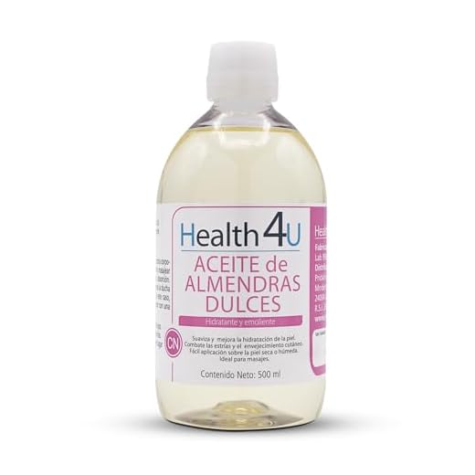 H4U Aceite de Almendras Dulces 500 ml - Plasticidad e hidratación para la piel