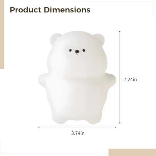 Lámpara de noche oso para bebé con luz RGB y carga USB miniatura 2