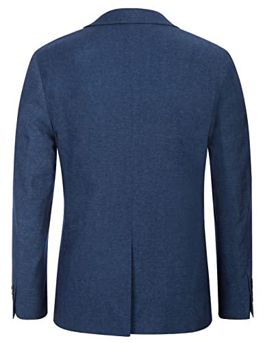 Men's Casual Knit Denim Suit Blazer Jackets Breathable Stretch Notch Lapel Collar Business Work Sports Coats Two Button #TOP6