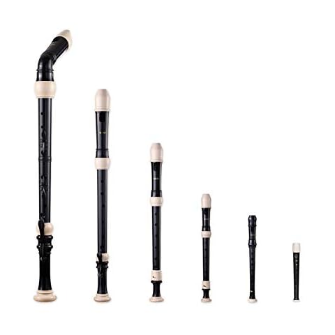 SMARTWOODI Recorder Set RS-605B Black & Ivory (Bass, Tenor, Alto, Soprano, Sopranino, & Garklein) Cover