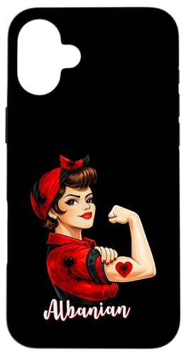 Proud Strong Albanian Girl Woman Girlfriend Albania Flag �X�}�z�P�[�X iPhone 16 Plus �p