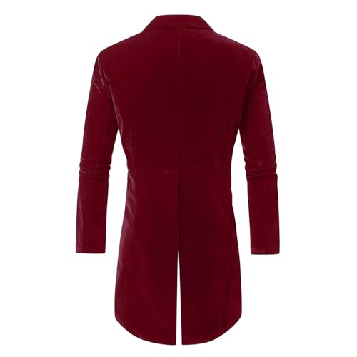Cambkatl Men's Vintage Velvet Patchwork Tuxedo Jacket Stylish Double Breasted Tailcoat Dress Coat Swallowtail Party Blazer3