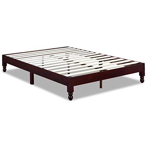 Musehomeinc 12 Inch Wood Bed Frame Elegant Style Eliminates Not Boxspring Needed, Espresso Finish #TOP2