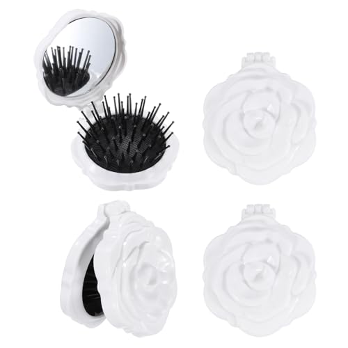 Peigne pliable pour sac à main avec miroir intégré pour femmes et gym