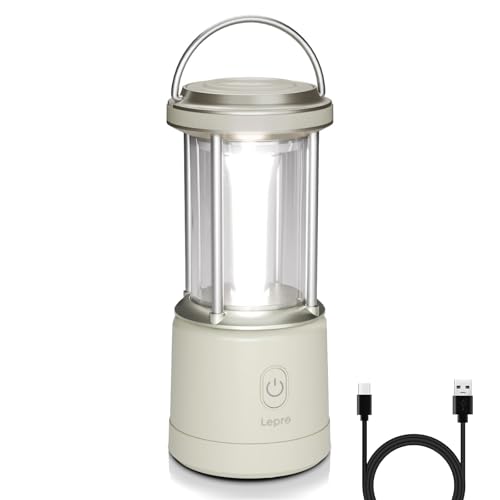 Lepro Linterna de Cámping 2000 LM, Farol de Cámping Recargable o Pilas AA, 5 Modos Regulable, Luz Blanca Cálida y Fría, Linterna Recargable AA para Corte de Luz, Tienda de Campaña, Pesca y Emergencia
