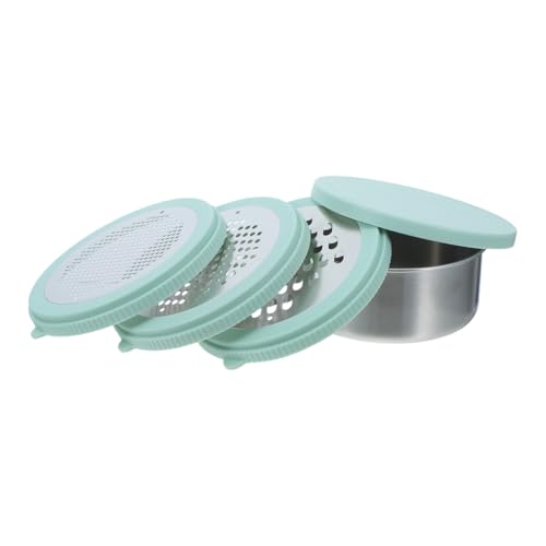 Abaodam 1ensemble Râpe à Fromage avec Bol Rond Râpe Acier Inoxydable avec Lames Interchangeables et Gingembre Antidérapante avec Récipient de Conservation Étanche pour Cuisine
