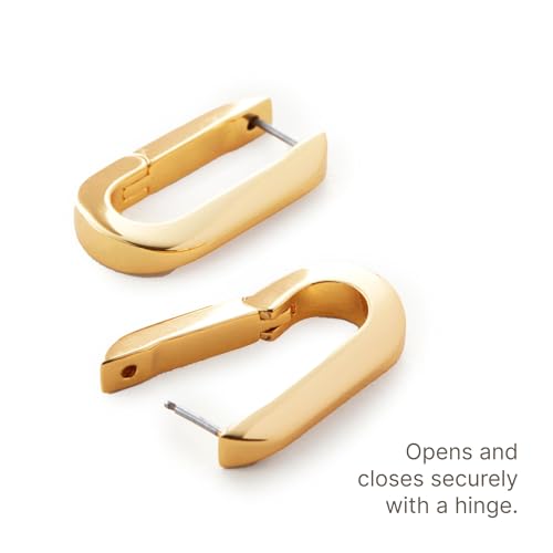JENNY BIRD U-Link Earrings | High Polish Gold, Hinge Closure | Sleek, Chunky Designer Jewelry for Women3