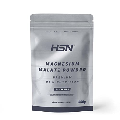 HSN Malato de Magnesio en Polvo (392,7mg Magnesio) | Sin Sabor 500g | 100% Puro Sin Aditivos Sin Edulcorantes | No Incluye Dosificador | No-GMO, Vegano, Sin Gluten