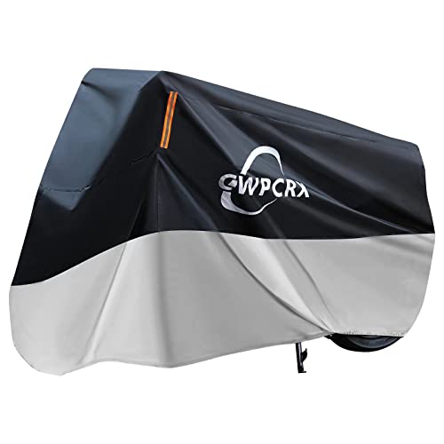 CWPCRX Motorcycle Cover, 210T-96.5in Oxford Cloth Moped Cover, Motorcycle Cover Waterproof Outdoor, with Lock-Holes Storage Bag for Honda, Suzuki, Kawasaki, etc.