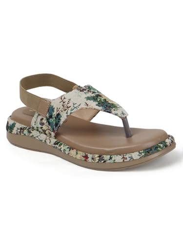 Image of SilverArrow womens Aloura Fashion Sandals|Floral Printed Platform Sandals|Casual Wear