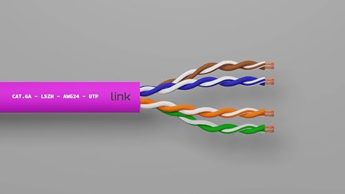 Link LK6A100VI - Matassa Cavo Rete Categoria 6A Non Schermato Utp AWG24 Halogenfree Flessibile Colore Viola MT.100, Cavo Intestato Da Ambo I Lati - 7