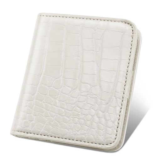 Image of Crocodile Wallets Women Small RFID Blocking Credit Card Holder | Luxury Alligator Faux Leather Thin Bifold Croc Womens Wallet Ladies Mini Purse with Coin Pocket, Beige