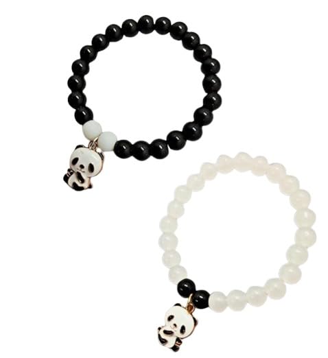 Needs Panda Charm Crystal Stone Beads Couple Bracelets, Stretch Bracelet for Woman, Men, Girls Pack of 2 (B0DDV9YK4X) Amazon Price History, Amazon Price Tracker