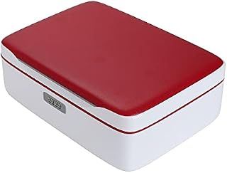 Xurelock Lockable plastic storage box - with combination lock and organiser tray - used as jewellery box , money box , pill organiser, sewing box, fridge storage or key safe - (Red)