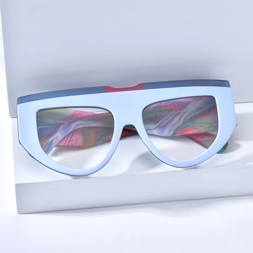 Image of HEPIDEM Multicolor Acetate Glasses Frame Women Oversize Vintage Round Eyeglasses Optical Spectacles 9271