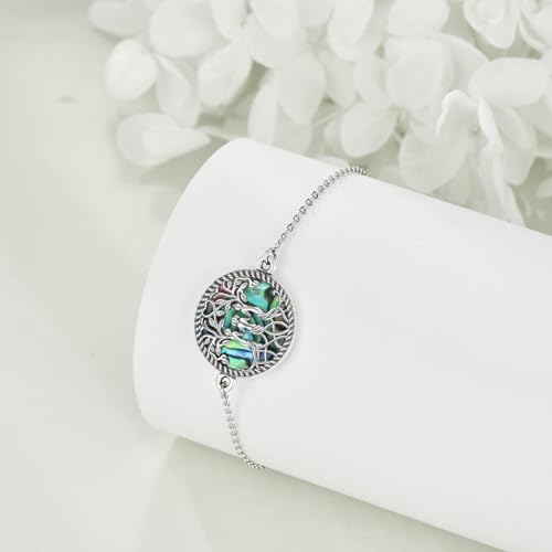 Image of YFN Sterling Silver Tree of Life Bracelet - Sister Bracelet Jewelry, Birthday Gift for Sisters