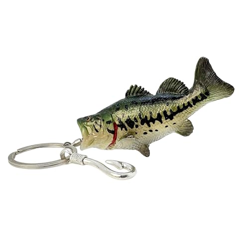 Porte-clés de pêche au bar pour homme, porte-clés...