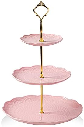 Sweejar Keramik-Kuchenständer mit 3 Etagen, Hochzeit, Dessert, Cu...