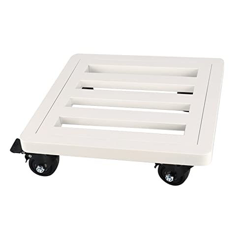 Support à plantes en métal durable et robuste chariot carré blanc 50 cm