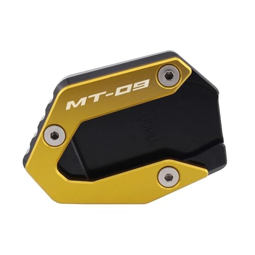 に適合するトレーサー 900GT トレーサー 900 MT-09 XSR 900 FZ-09 FJ-09 MT 09用 サイドスタンド拡大 キックスタンド サイドスタンド フット拡大器(Gold 1)