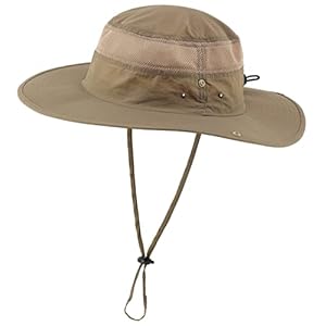 Magracy Unisex Outdoor Mesh Emmer Hoed Zomer Brede Rand UV Bescherming Hoed Vissen Hoed, Donkere Kaki, One Size