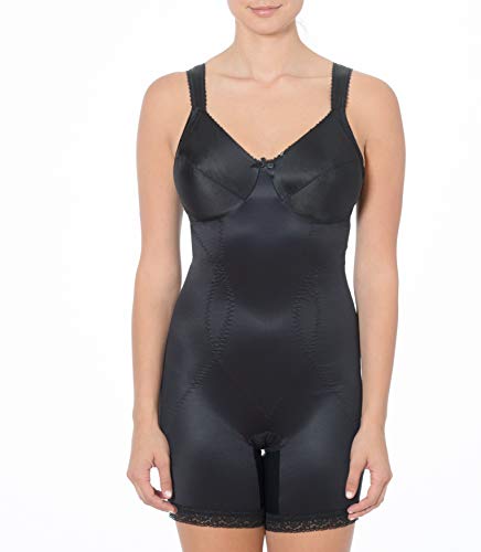 Cortland 8607 - Full Figure Underwire Body Briefer with Leg, Black, 44E