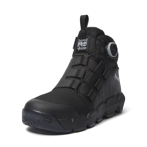 Timberland PRO Men's Morphix BOA 6 Inch Composite Safety Toe Waterproof Industrial Work Boot, Blackout Leather, 9 M US