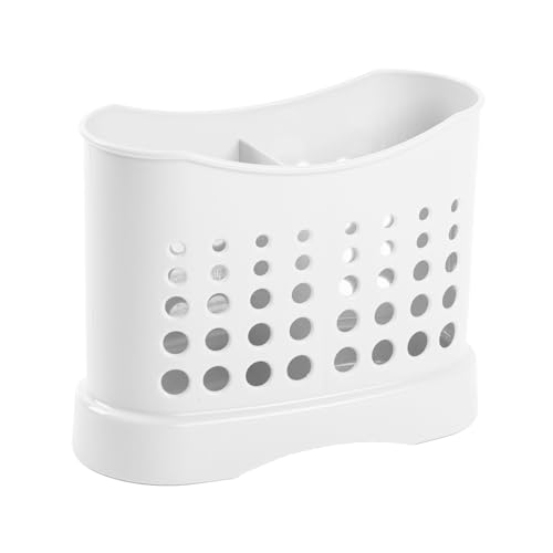 CABLEPELADO - Escurrecubiertos de Plástico Resistente para Cocina, Compacto y Funcional, Ideal para Organizar Utensilios, Cubiertos y Platos en Espacios Reducidos, Blanco