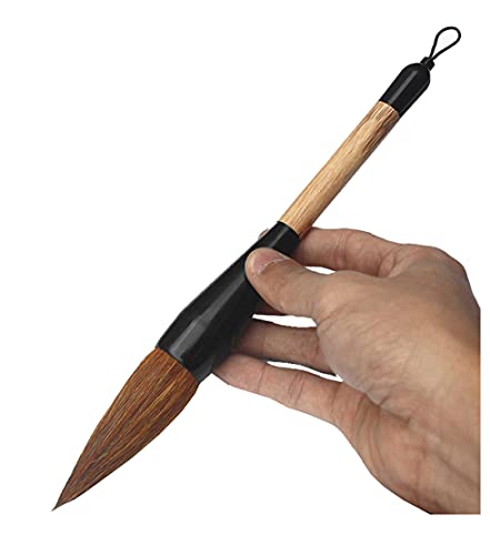 Pennello Grande Per Calligrafia Cinese - Peli Di Lupo E Capra, Lunghezza 28 Cm, Per Sumi-e, Acquerello E Kanji