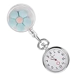  DEARMAMY Montre de Watch Moustaches pour Enfants Jolies Barrettes de Cheveux Nuit Montres à Revers Montres Femmes Matériau du Miroir : Miroir en Verre Ordinaire Blue