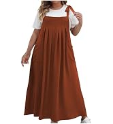 Amazon.com: HGps8w Plus Size Womens Bib Overall Jumper Dress Loose Linen  Adjustable Straps Suspender Pinafore Maxi Dress with Pockets : Clothing,  Shoes & Jewelry