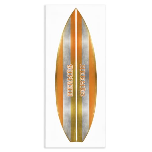 Orange Glam Stripes Chic Designer Logo, 13 x 30 Inch Canvas Wall Art