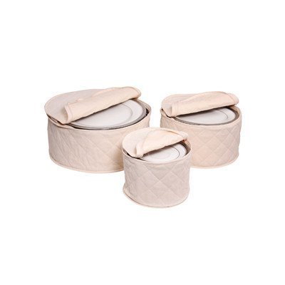Tabletop Storage 3 Piece Cotton Plate Case Set