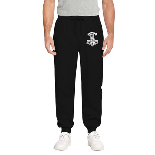 Men's Sweatpants in Odin We Trust Thor Vikings Hammer Easy Movement Fitness Trousers3
