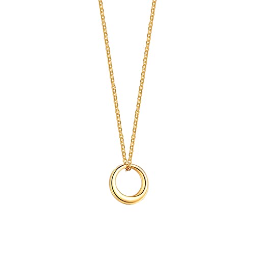 Collier pendentif cercle doré en acier inoxydable pour rayonner au bureau comme en soirée