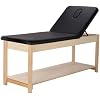 BodyMed Treatment Table - Premium Fixed-Height Therapy Table with 2.5 in. Foam Padding, Durable Hardwood Frame, and Versatile Features - for Massage and Therapy (Black)