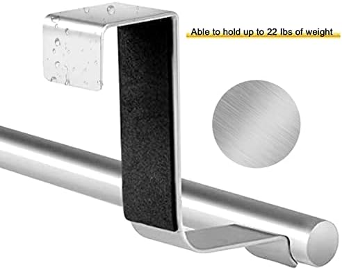 Over the Door Towel Rail, Towel Holder for Cupboard/Drawer/Cabinet/Kitchen/Bathroom | Hand Towel Holder with Anti Slip Scratch Protecting Stripe, Hold Up to 3lb+