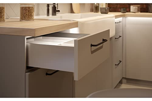 GTV Schubladensystem AXIS PRO I Schubkastengarnitur mit Vollauszug und integriete Dämpfung I Weiss I Belastbarkeit bis 40 kg I Soft-Close I Den freien Zugang I Breite: 500 mm I Höhe: 120 mm