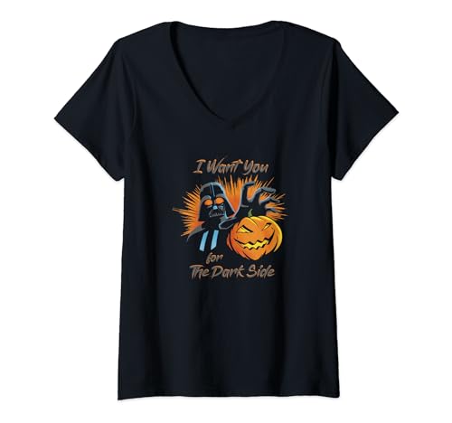 T-shirt Star Wars imprimé Darth Vader col en V avec coupe ajustée femme