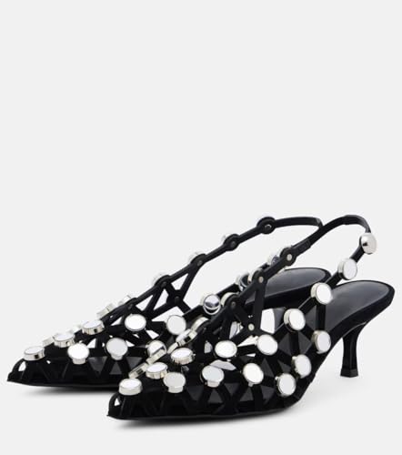 Crystal Slingback Heels for Women Pointed Toe Stiletto High Heel Slip on Diamond Sandals Pumps with Hollow Design Dress Weddings, Parties Shoes4