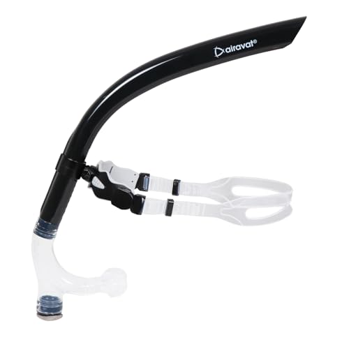 Image of AIRAVAT Front Snorkel Tuna,Dive Mask Easy-Breath Free Diving Snorkel for Snorkeling Scuba Diving Freediving Swimming (Black)