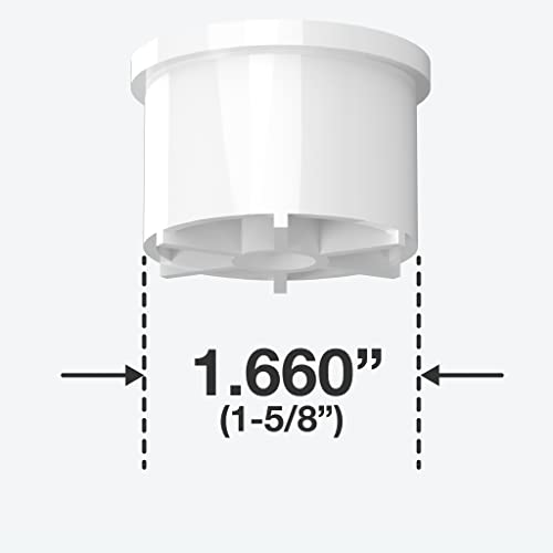 Formufit F114Cf7-Wh-4 Caster Fitting Insert, Furniture Grade, 1-1/4" Size, White (Pack Of 4) #TOP4