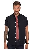 Stehkragen JP 1880 Herren große Größen Übergrößen Menswear L-8XL Hemd, Halbarm, Leinenmix, Stehkragen, Modern Fit Navy blau 7XL 815225130-7XL
