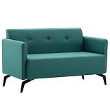 Color: Verde; Material: Estructura de madera con tapicería de tela; Dimensiones: 115 x 60 x 67 cm (anchura x profundidad x altura)